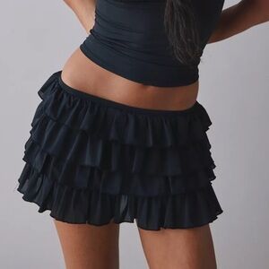 🔆 Urban Outfitters, Out From Under Black Ruffle Micro Skort - Small